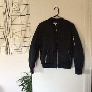 Black Bomber Jacket - Charlotte Rue